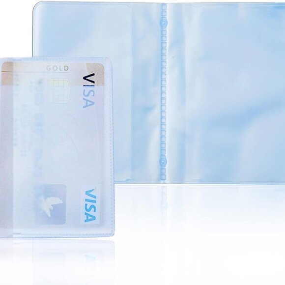 Plastic Wallet Insert Credit Card Holder Transparent 10 page 20 slots, 2 Pack - Picture 1 of 8